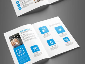 大气蓝色企业形象公司宣传画册设计 高清AI模板下载与策划指南